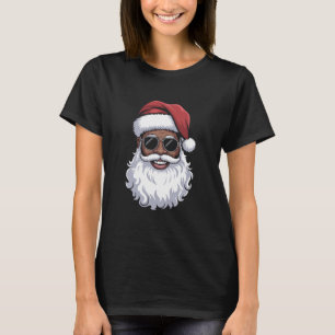 Camiseta Papá Noel Negro Navidad Papá Noel Afro Americano A