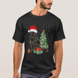 Camiseta Papá Noel Negro Se Encoge En Navidades Encendido E