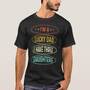 Camiseta Papá Noel Papá Afortunado Papá Tengo Tres Hijas V