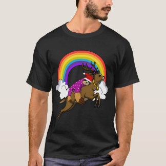 Camiseta Papá Noel Perezoso en Reno de Navidad Divertido R