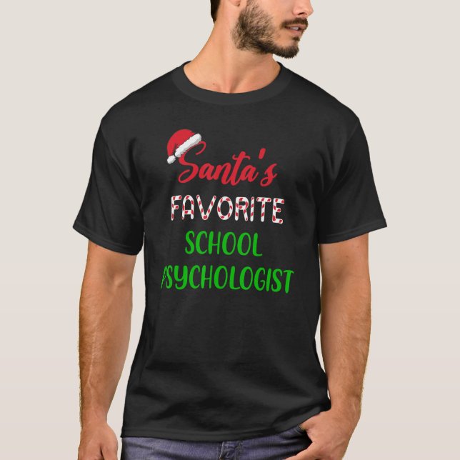 Camiseta Papá Noel, psicólogo favorito de la escuela, Navid (Anverso)