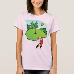 Camiseta Papá Noel que juega a golf en el 9no agujero