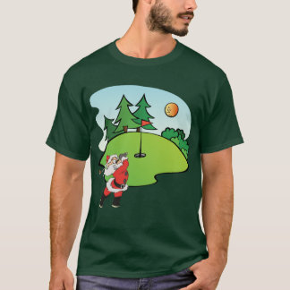 Camiseta Papá Noel que juega a golf en el 9no agujero