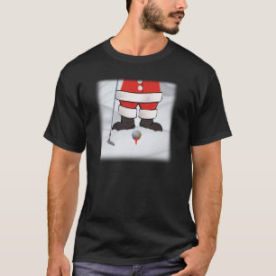 Camiseta Papá Noel que juega a golf en la nieve
