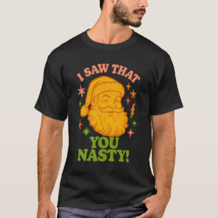 Camiseta Papá Noel Retro Divertido Feliz Navidad Travieso