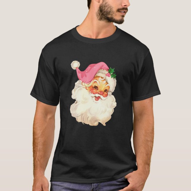 Camiseta Papá Noel Rosa Soño Con Un Navidad Rosa (Anverso)