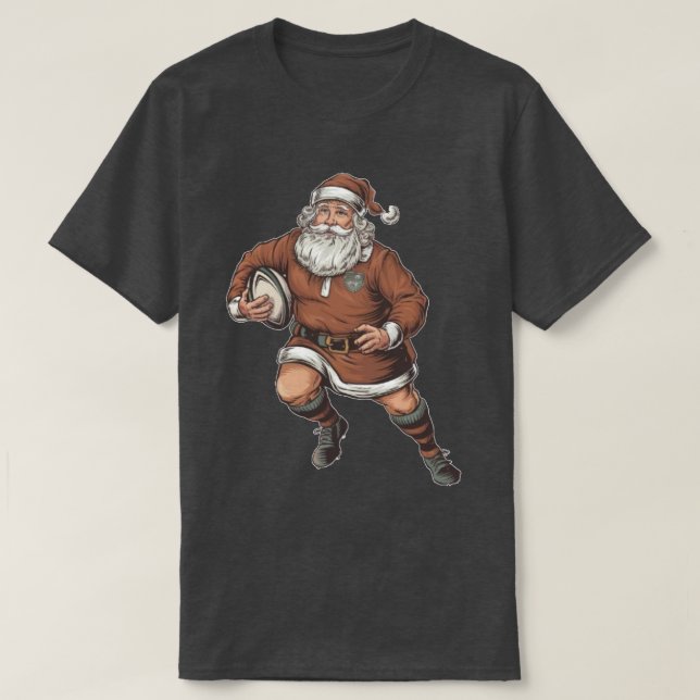 Camiseta Papá Noel Rugby Vintage (Diseño del anverso)