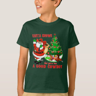 Camiseta Papá Noel sabe que has sido un buen vaquero