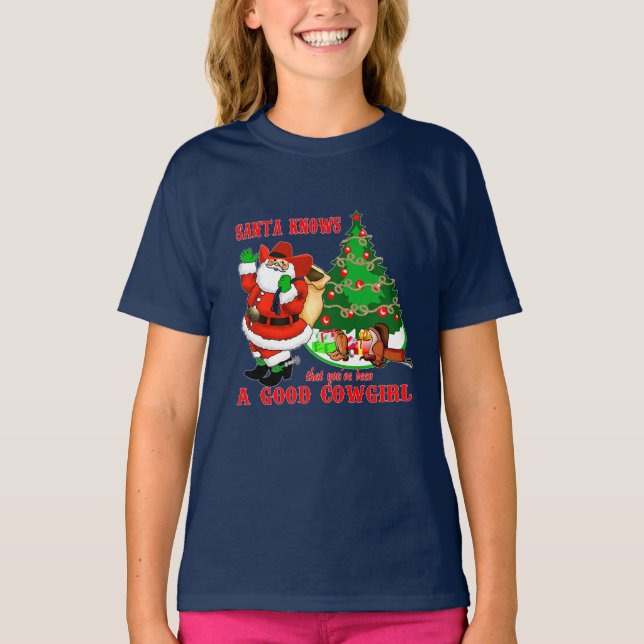 Camiseta Papá Noel sabe que has sido una buena chica de vac (Anverso)