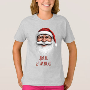 Camiseta Papá Noel sonriente Bah Humbug Navidad divertida