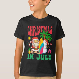 Camiseta Papá Noel Surfing Playa Hawaiana Navidad En Julio
