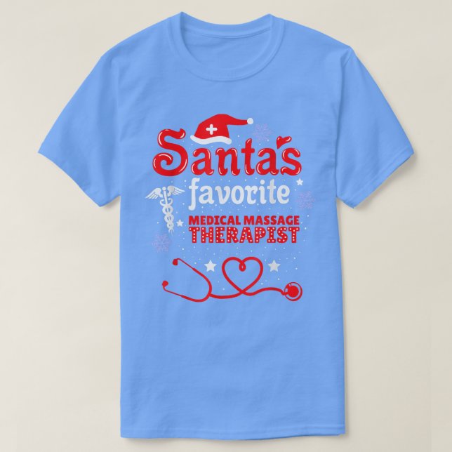 Camiseta Papá Noel Terapia de Masaje Médico Favorito Christ (Diseño del anverso)