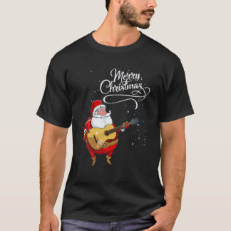 Camiseta Papá Noel toca guitarra, papá, mamá, papá