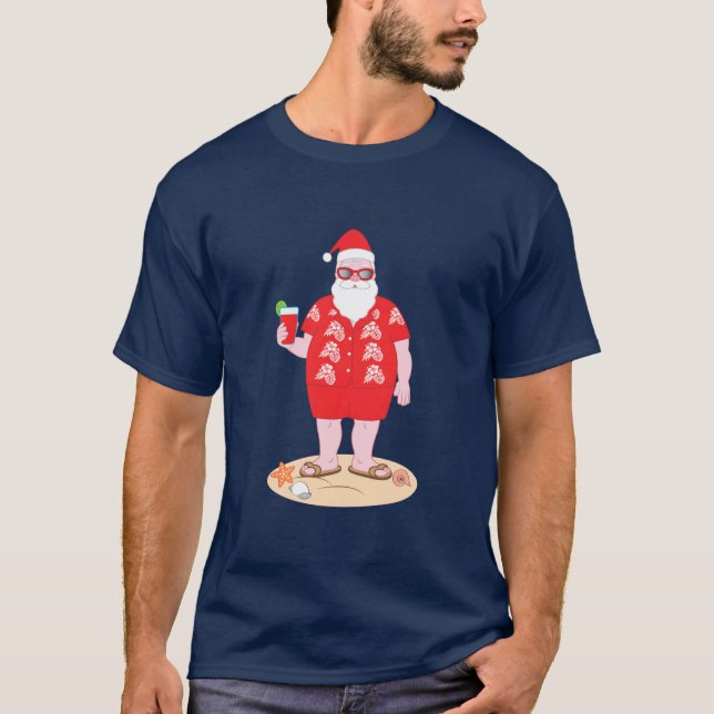 Camiseta Papá Noel tropical (Anverso)