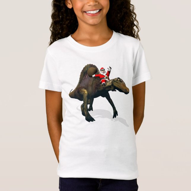 Camiseta Papá Noel Viajando Por El Espinosauro (Anverso)