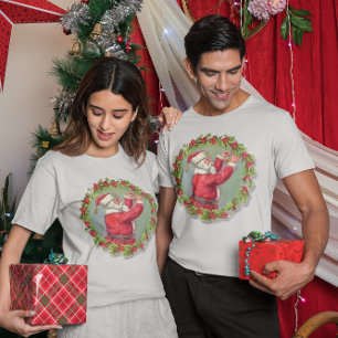 Camiseta Papá Noel vintage en un unísono de guerra