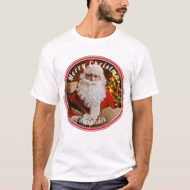 Camiseta Papá Noel Vintage escribiendo árbol de Navidad