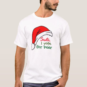 Camiseta Papá Noel vota por los Navidades de cerveza gracio