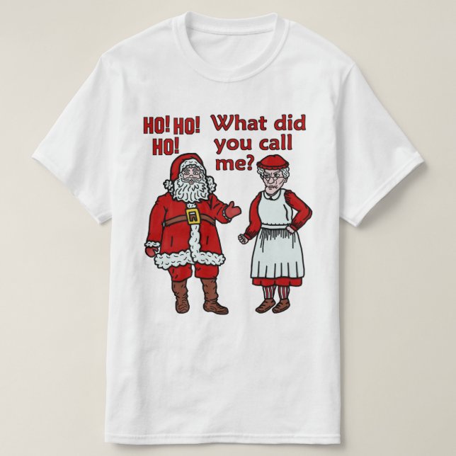 Camiseta Papá Noel y señora divertidos Christmas (Diseño del anverso)