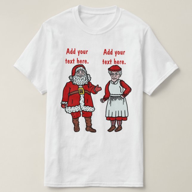 Camiseta Papá Noel y señora divertidos Christmas (Diseño del anverso)