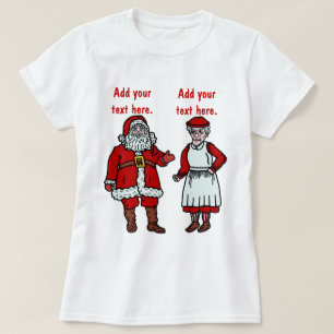 Camiseta Papá Noel y señora divertidos Christmas