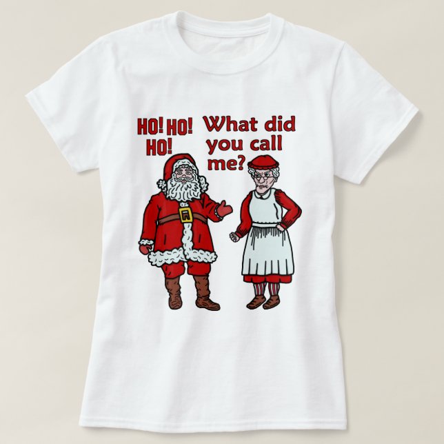 Camiseta Papá Noel y señora divertidos Christmas (Diseño del anverso)
