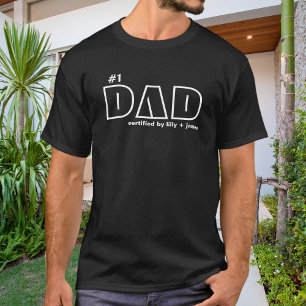 Camiseta Papá número 1 Certificado con tipografía negrita