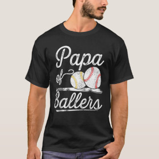 Camiseta Papa Of Ballers Gracioso Regalo De Softball De Béi