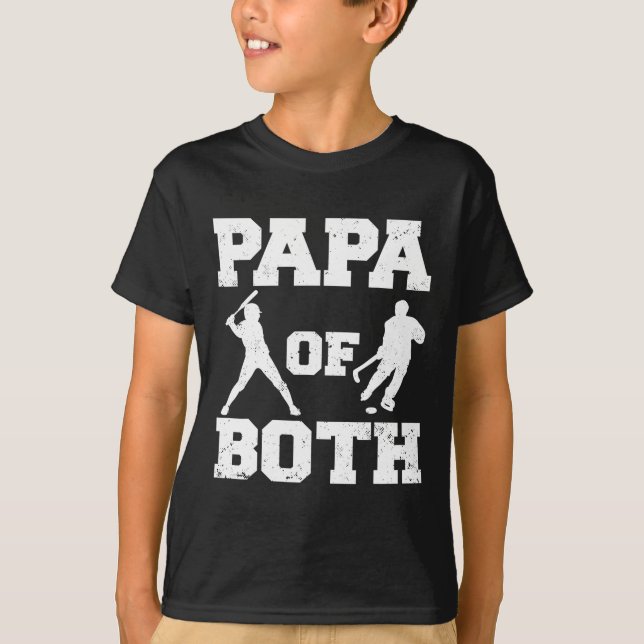 Camiseta Papa Of Both Funny Sell Hockey Papa  (Anverso)