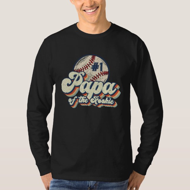 Camiseta Papa Of Rookie Baseball Dad Softball Players Fathe (Anverso)