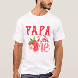 Camiseta Papa Of Sweet One Strawberry Fiesta de primer cump