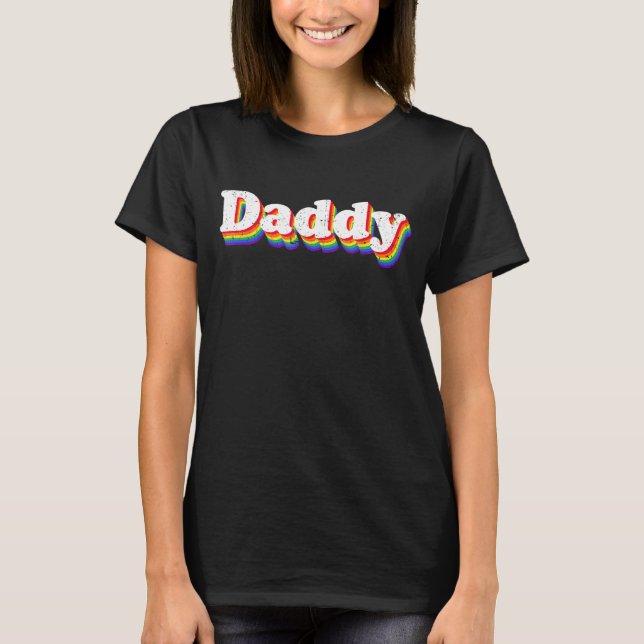 Camiseta Papá Orgullo Gay Mes Padres LGBTQ Día Arcoiris Cae (Anverso)