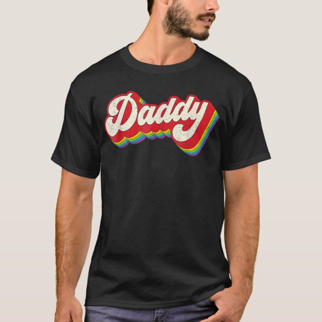 Camiseta Papá Orgullo Gay Mes Padres LGBTQ Día Arcoiris Cae (Anverso)
