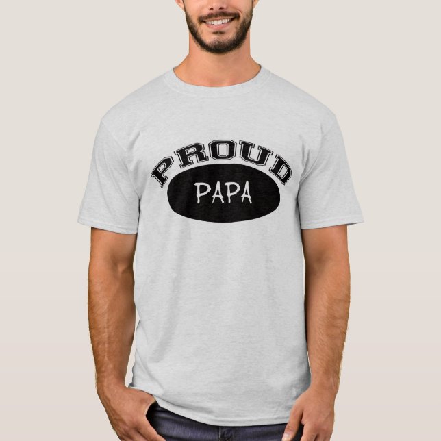 Camiseta Papá orgullosa (negro) (Anverso)
