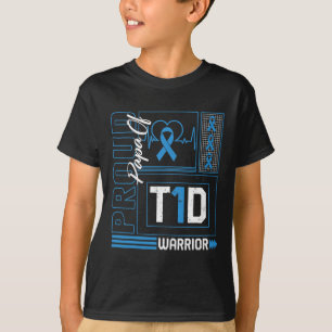 Camiseta Papa Orgulloso De Guerrera Con T1d Cinta Concienci