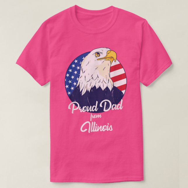 Camiseta Papá orgulloso de Illinois Feliz Día del Padre (Diseño del anverso)