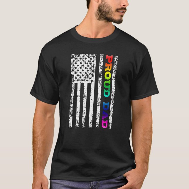 Camiseta Papá orgulloso de la lesbiana gay LGBT (Anverso)