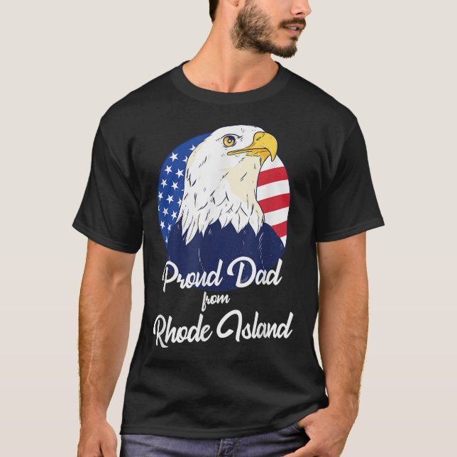Camiseta Papá orgulloso de Rhode Island Feliz Día del Padre (Anverso)