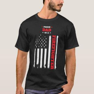 Camiseta Papá orgulloso de una bandera apenada bombero
