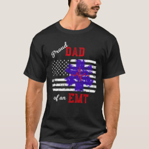 Camiseta Papá orgulloso de una bandera del paramédico de
