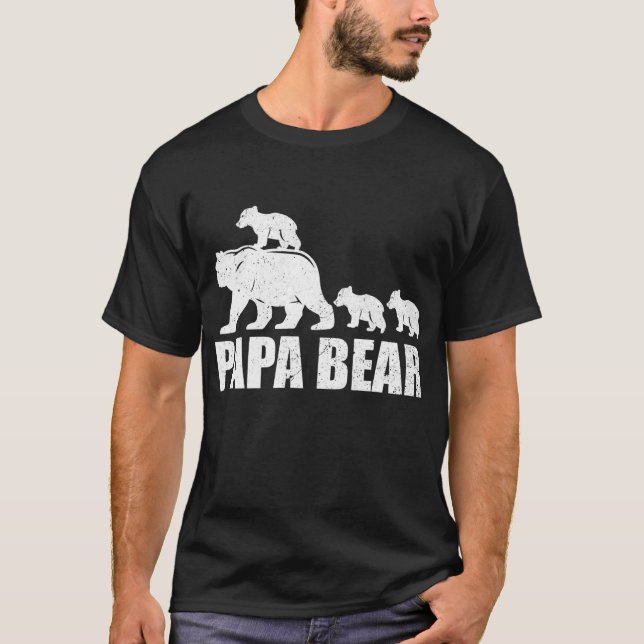 Camiseta Papa Oso 3 Cubs Shirt Daddy Oso 3 Kids Papa 3 (Anverso)