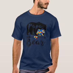Camiseta Papa Oso Autismo Conciencia Rompecabezas Pieza Apo