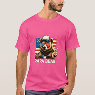 Camiseta Papa oso bandera patriota de Estados Unidos Orgull