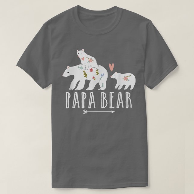 Camiseta Papa oso con 2 cachorros Shirt Papa oso gemelo pap (Diseño del anverso)