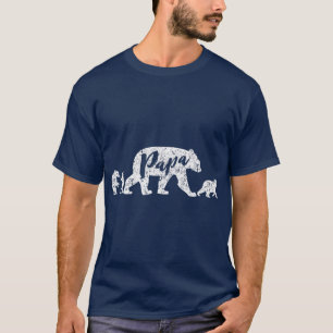 Camiseta Papa oso con tres cachorros