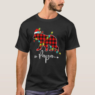 Camiseta Papa Oso Cuadros Rojos Navidad Santa Familia Igual