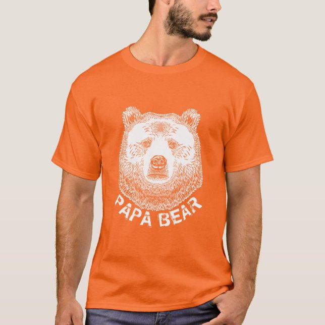 Camiseta Papa Oso, Ilustracion de mano dibujada (Anverso)
