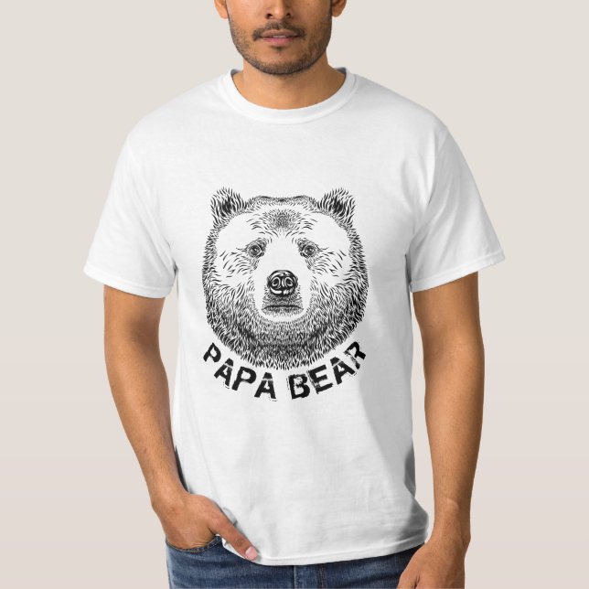Camiseta Papa Oso, Ilustracion de mano dibujada (Anverso)
