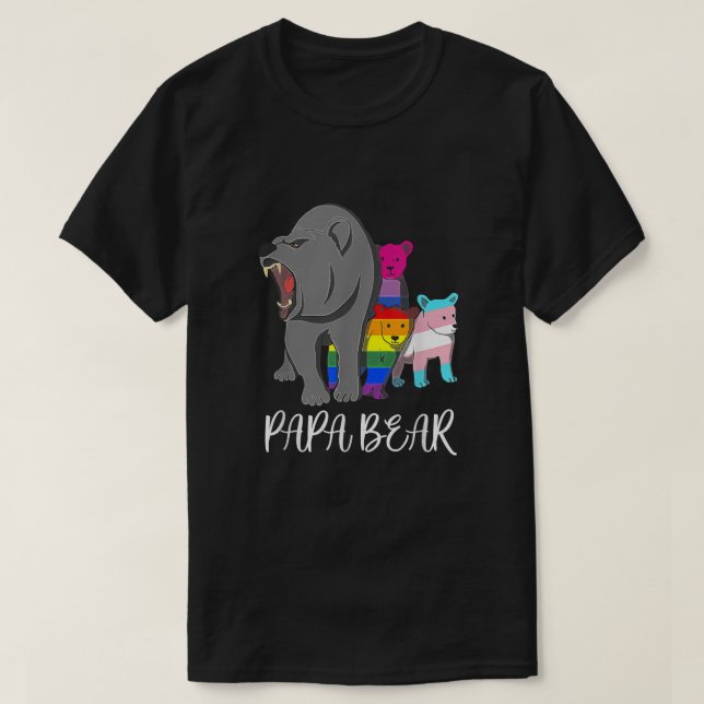 Camiseta Papa oso LGBT Gay Trans Bisexual Apoyo al Orgullo  (Diseño del anverso)