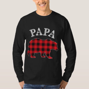 Camiseta PAPA Oso RED Búfalo negro colocado Mama Checkerboa